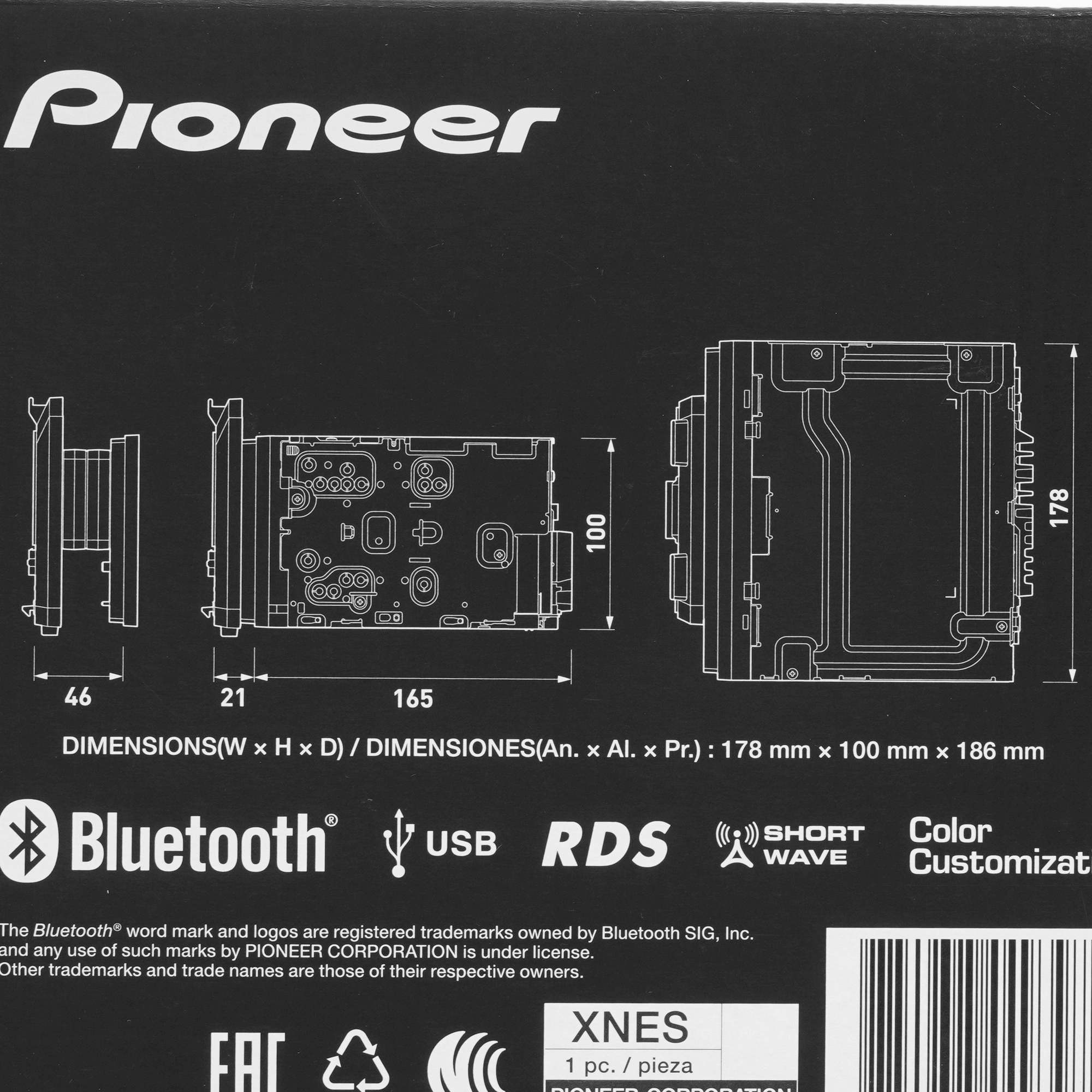 Автомагнитола Pioneer SDA835Tab+T20BT 2DIN 4x50Вт v4.2 USB 2.0 AUX 2048Mb DSP Android 9 8" WiFi 3 RDS — миниатюра 8