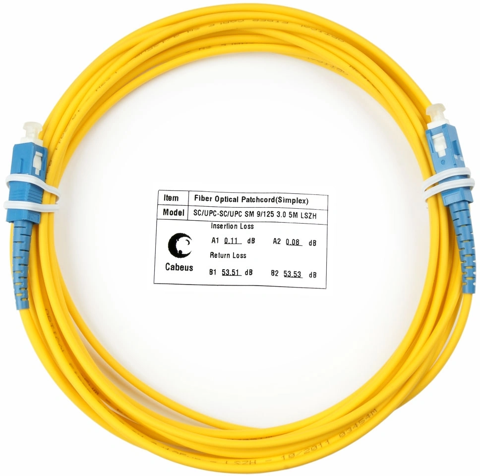 Патч-корд Cabeus FOP(s)-9-SC-SC-5m 1x9/125 OS2 SC-SC 5м LSZH желтый — фото 1