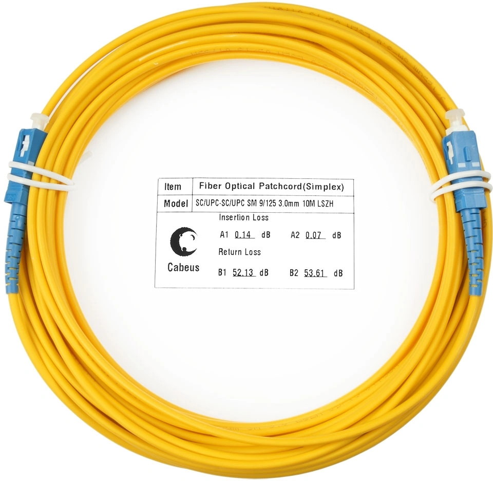 Патч-корд Cabeus FOP(s)-9-SC-SC-10m 1x9/125 OS2 SC-SC 10м LSZH желтый — фото 1