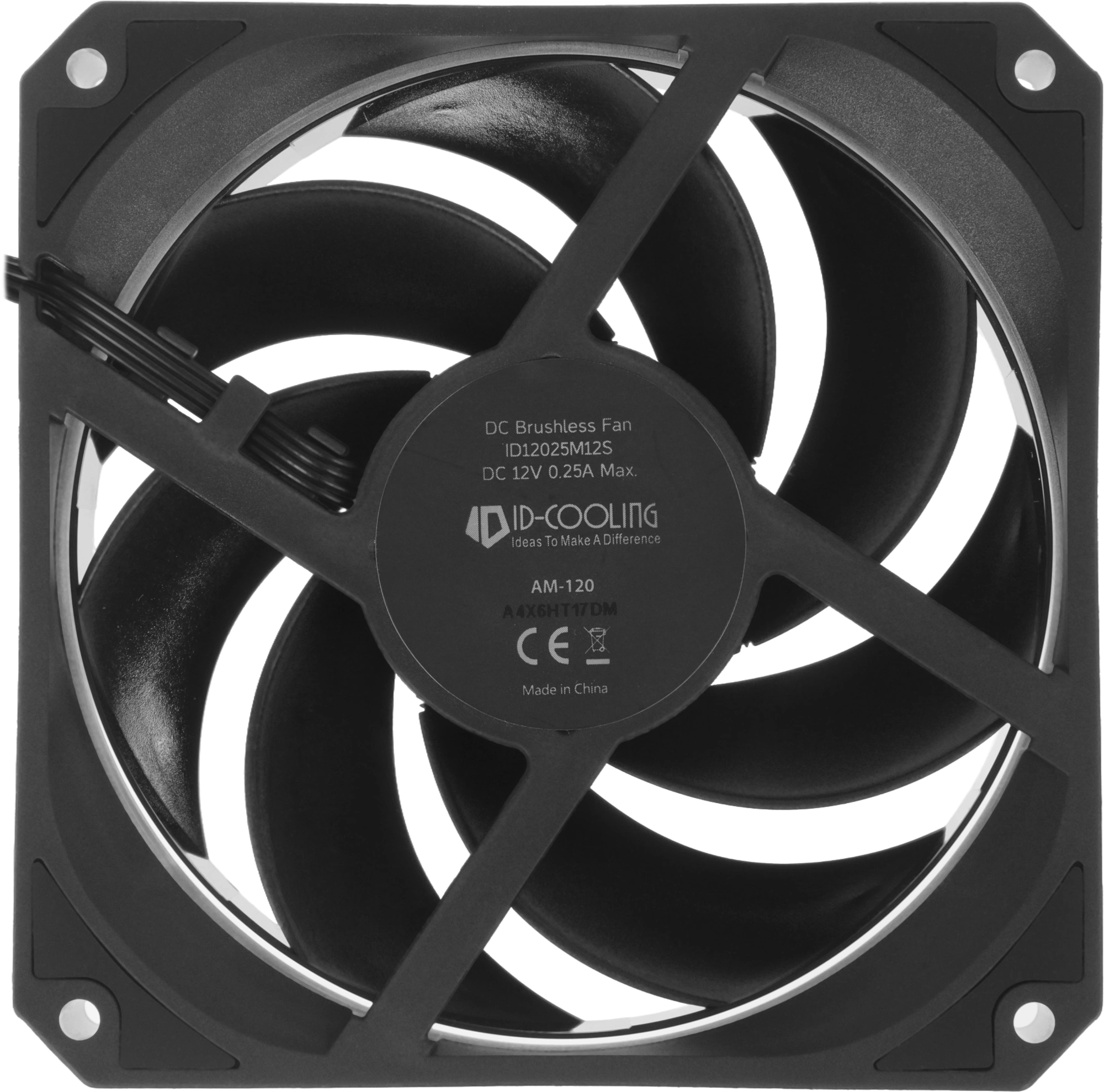 Вентилятор для корпуса ID-Cooling AM-120-K 120х120x25 черный 4-pin 31дБ Ret — миниатюра 9