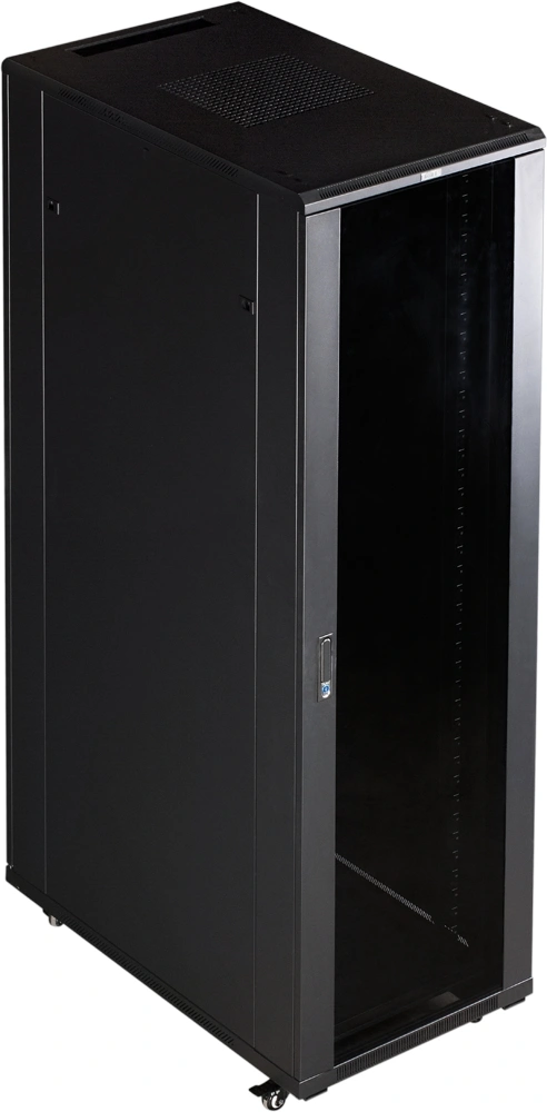 Шкаф серверный Lanmaster (TWT-CBB-32U-6X6-P1) напольный 32U 600x600мм пер.дв.перфор. задн.дв.перфор.2-хст. 800кг черный 526мм 64.5кг 1610мм IP20 металл — миниатюра 2