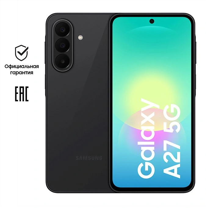 Смартфон Samsung SM-A276B Galaxy A27 5G 128Gb 6Gb черный моноблок 3G 4G 2Sim 6.7" 1080x2340 Android 16 50Mpix 802.11 a/b/g/n/ac NFC GPS GSM900/1800 GSM1900 Protect microSD max2048Gb — миниатюра 10
