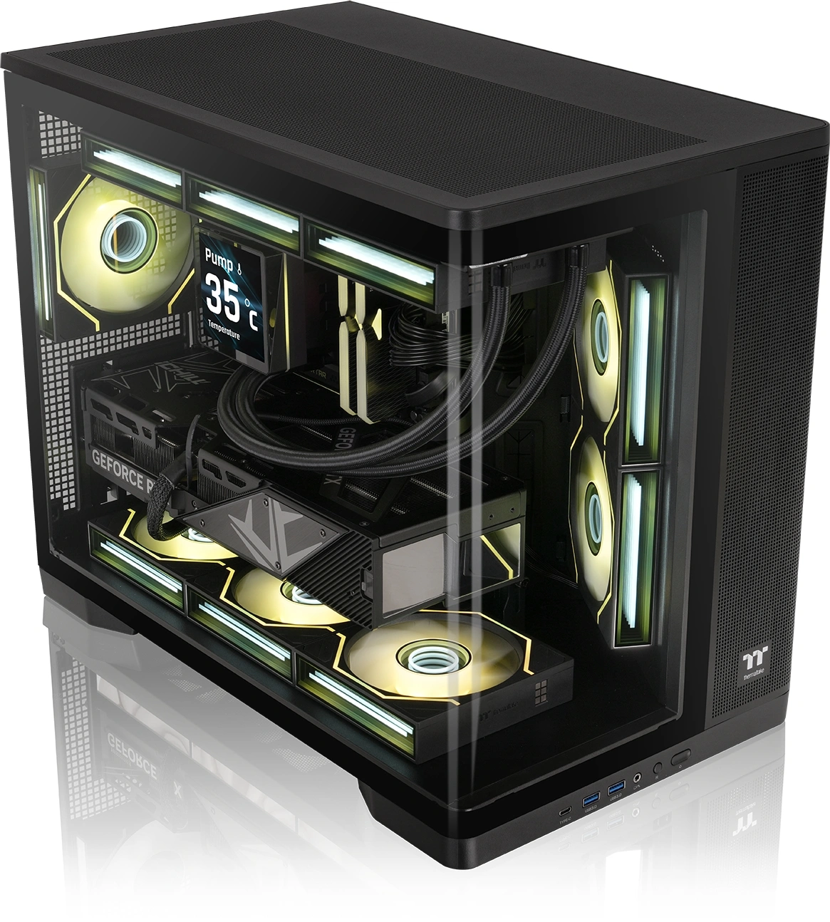 Корпус Thermaltake Arcus 280 TG curved черный без БП mATX 6x120mm 2x140mm 2xUSB3.0 audio bott PSU — миниатюра 6