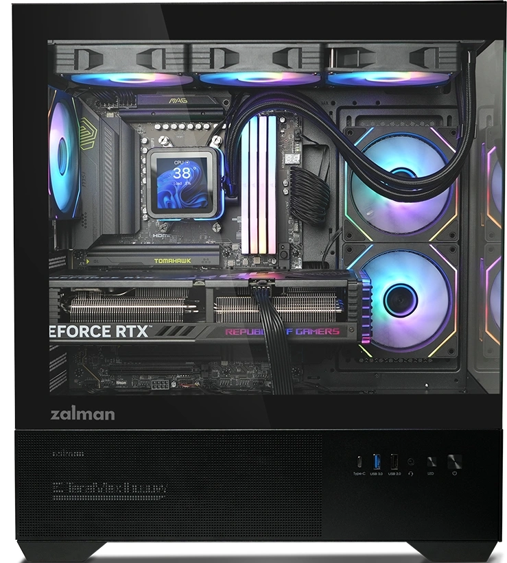 Корпус Zalman Chronix V2 черный без БП ATX 6x120mm 2x140mm 1xUSB2.0 1xUSB3.0 audio bott PSU — миниатюра 7