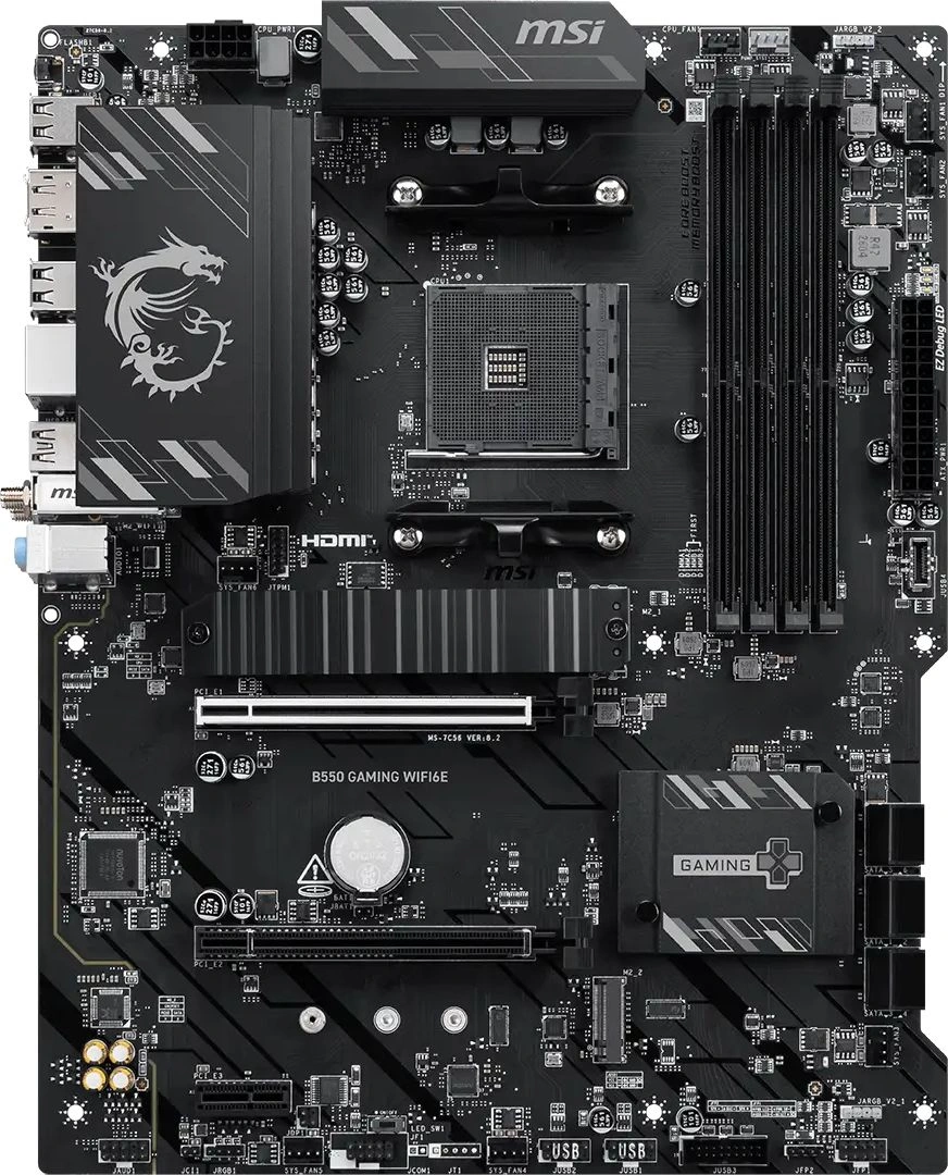 Материнская плата MSI B550 GAMING WIFI6E Soc-AM4 AMD B550 4xDDR4 ATX AC`97 8ch(7.1) GbLAN RAID+HDMI+DP — миниатюра 2