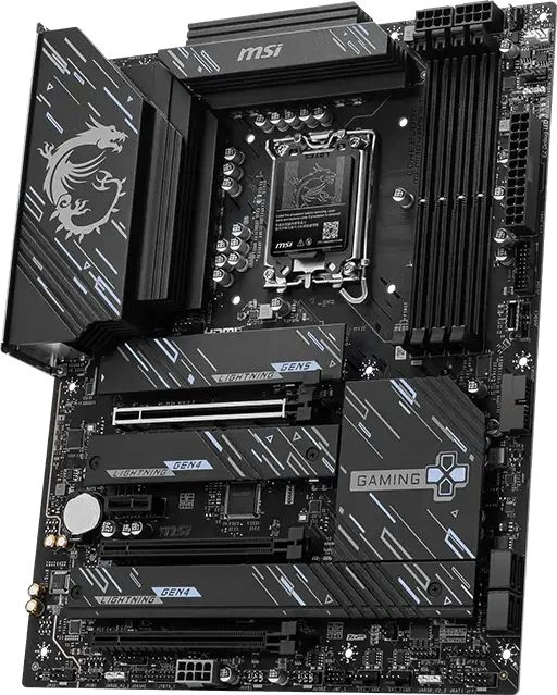 Материнская плата MSI Z890 GAMING PLUS WIFI6E Soc-1851 Intel Z890 4xDDR5 ATX AC`97 8ch(7.1) 5Gigabit RAID+HDMI+DP — миниатюра 3