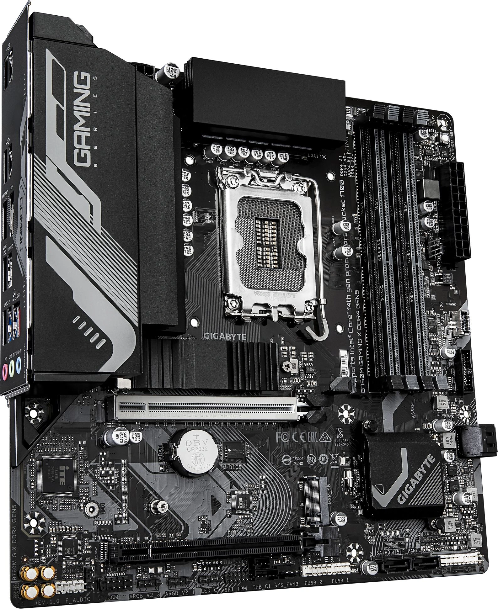 Материнская плата Gigabyte B760M GAMING X DDR4 GEN5 Soc-1700 Intel B760 4xDDR4 mATX AC`97 8ch(7.1) 2.5Gg RAID+HDMI+DP — миниатюра 4