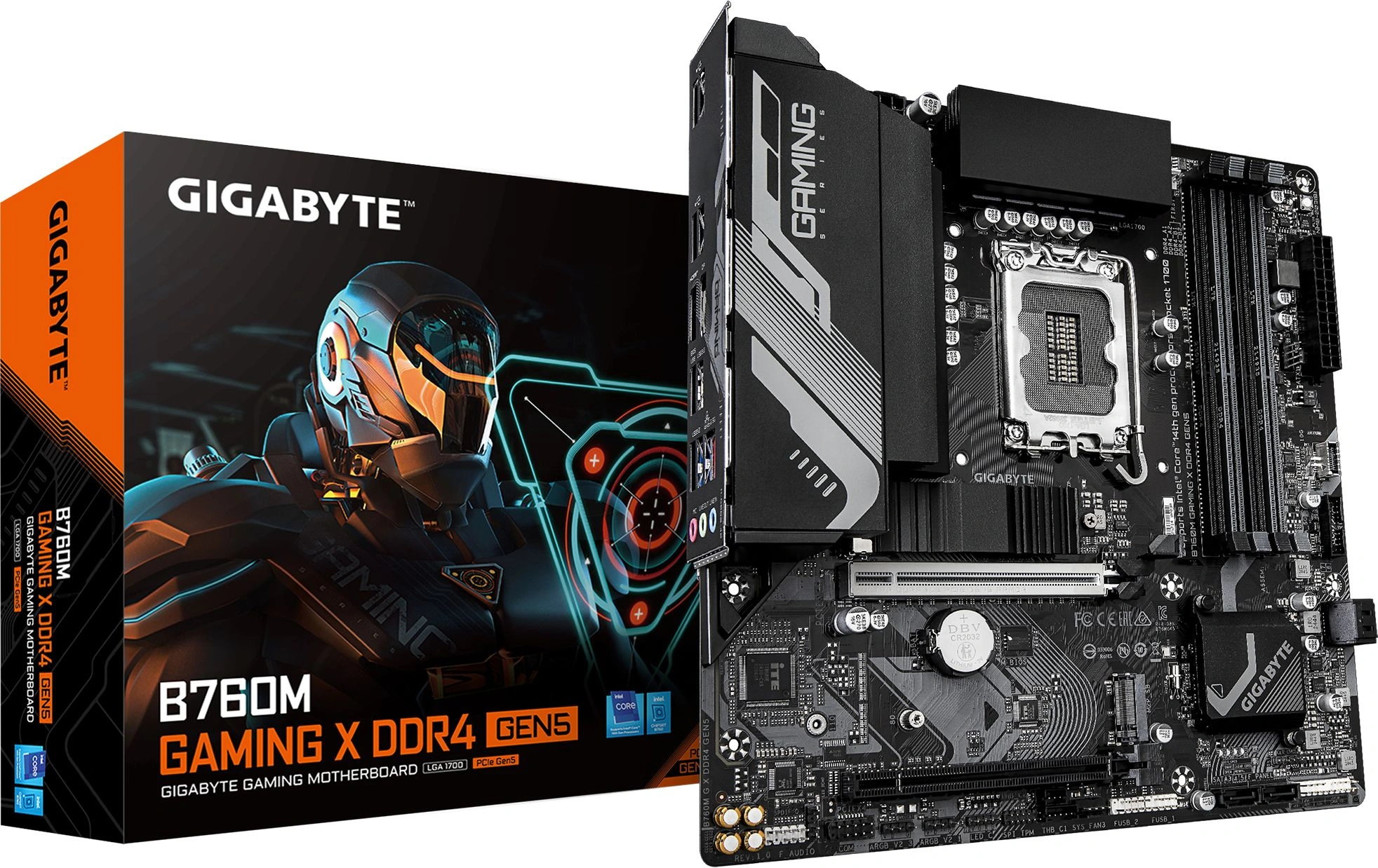 Материнская плата Gigabyte B760M GAMING X DDR4 GEN5 Soc-1700 Intel B760 4xDDR4 mATX AC`97 8ch(7.1) 2.5Gg RAID+HDMI+DP — миниатюра 2