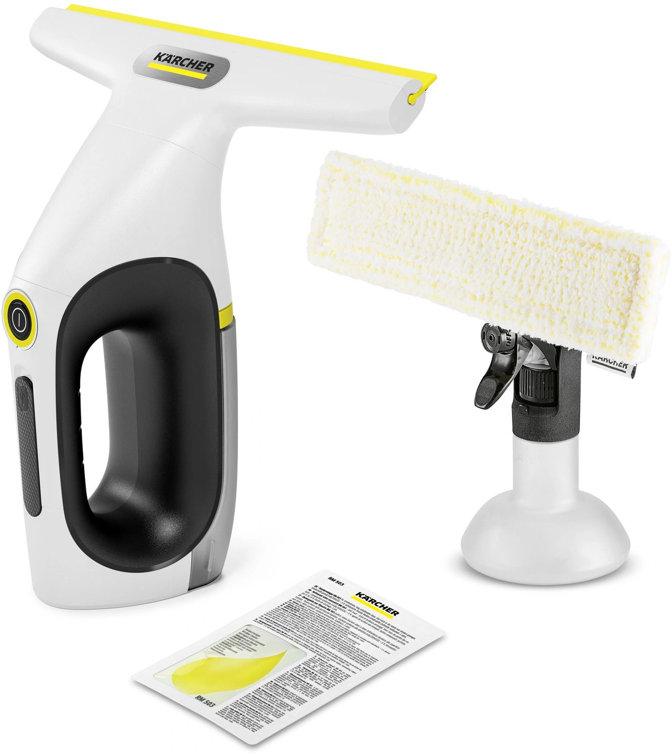Мойщик окон Karcher WV 2 Universal Care шир.скреб.:280мм пит.:от аккум. белый/желтый — фото 1