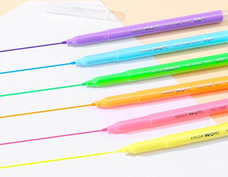 Фломастеры Deli EC177-10 Colorwow круг. пулевидный пиш. наконечник Невентилируемый 10цв. коробка с европодвесом (10шт.) — миниатюра 2