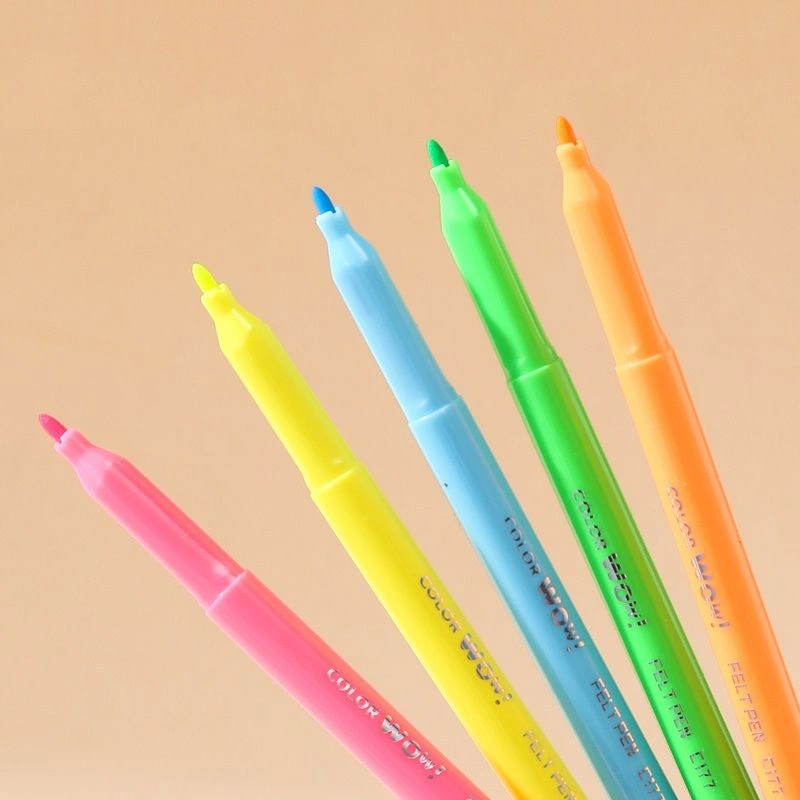 Фломастеры Deli EC177-10 Colorwow круг. пулевидный пиш. наконечник Невентилируемый 10цв. коробка с европодвесом (10шт.) — миниатюра 6