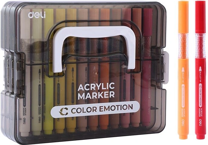 Набор маркеров Deli EC194-36 Color Emotion круг. пулевидный пиш. наконечник 36цв. (36шт.) пластиковая коробка — фото 1