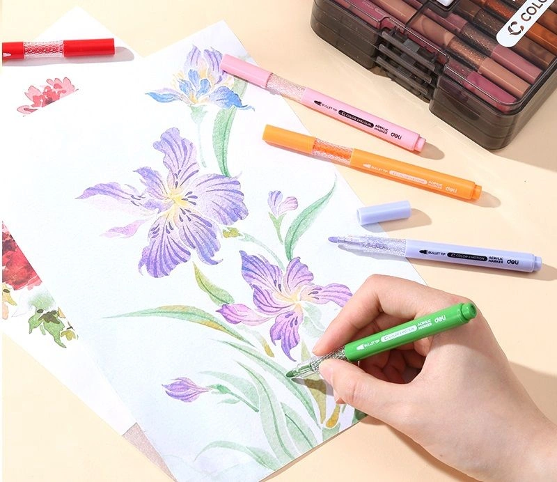Набор маркеров Deli EC194-48 Color Emotion круг. пулевидный пиш. наконечник 48цв. (48шт.) пластиковая коробка — миниатюра 3