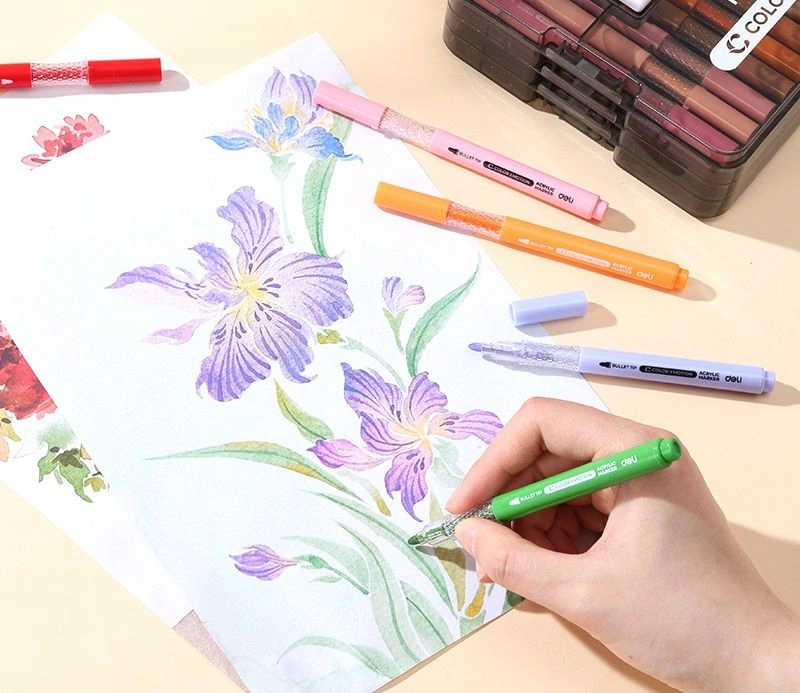 Набор маркеров Deli EC194-60 Color Emotion круг. пулевидный пиш. наконечник 60цв. (60шт.) — миниатюра 3