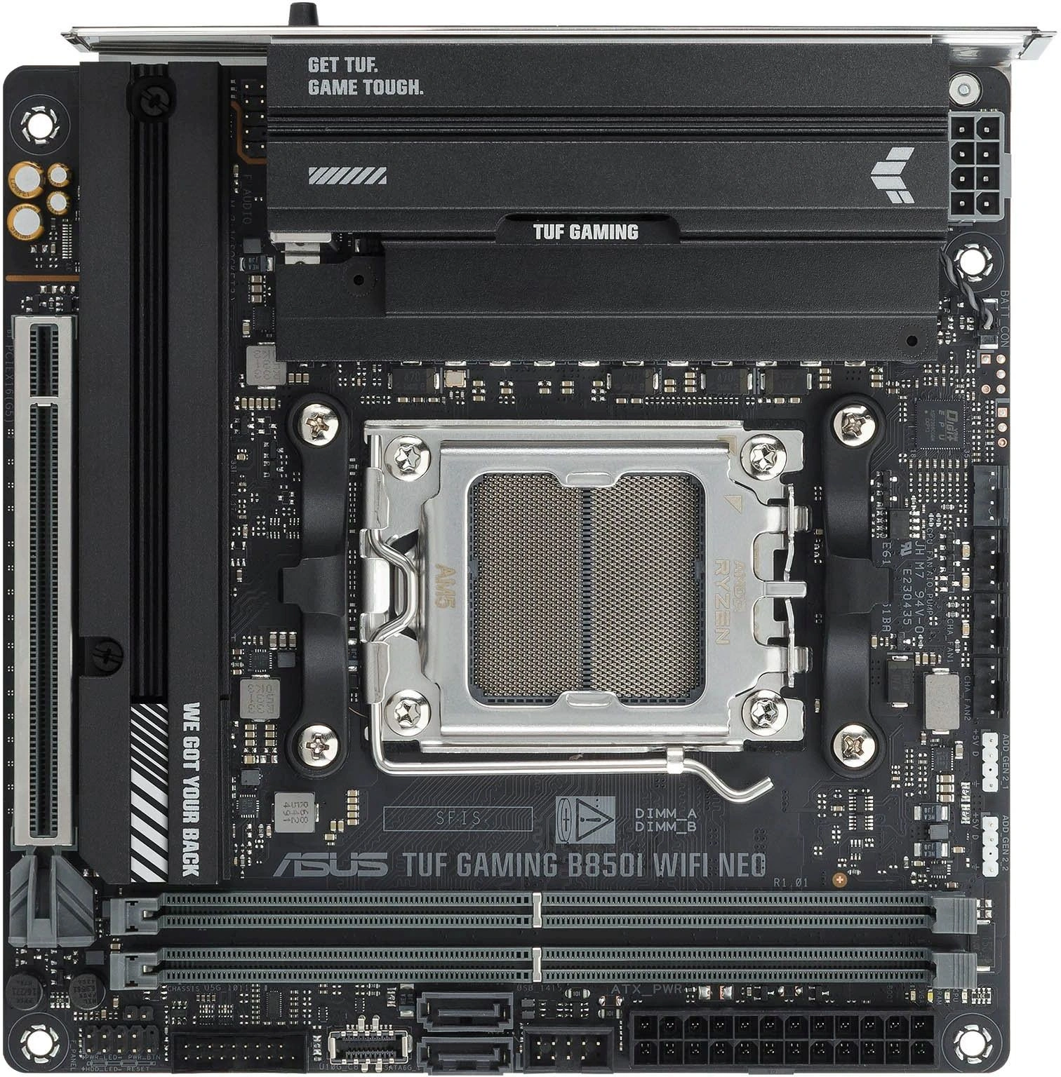 Материнская плата Asus TUF GAMING B850I WIFI NEO Socket AM5 AMD B850 2xDDR5 mini-ITX AC`97 8ch(7.1) 2.5Gg RAID+HDMI+DP — фото 1