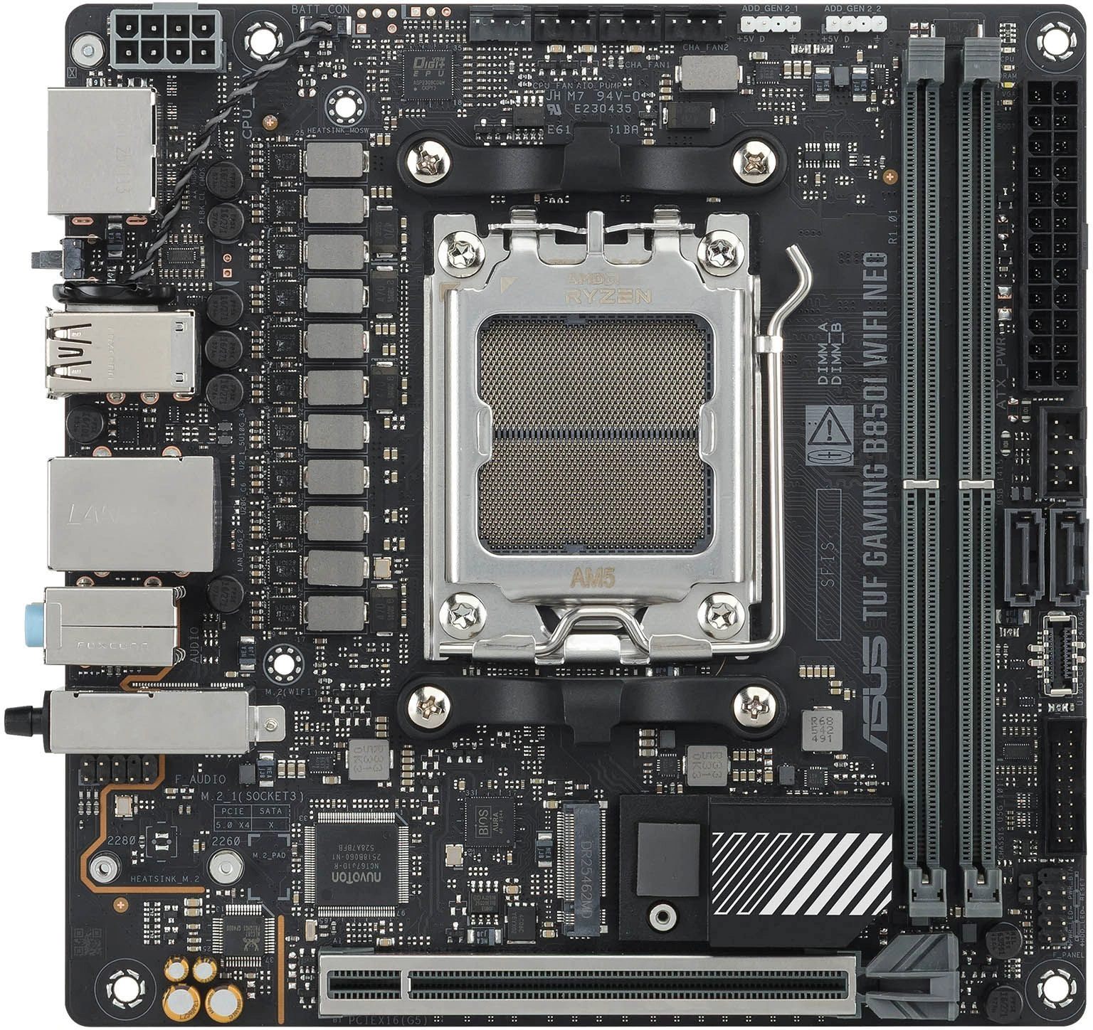 Материнская плата Asus TUF GAMING B850I WIFI NEO Socket AM5 AMD B850 2xDDR5 mini-ITX AC`97 8ch(7.1) 2.5Gg RAID+HDMI+DP — миниатюра 9
