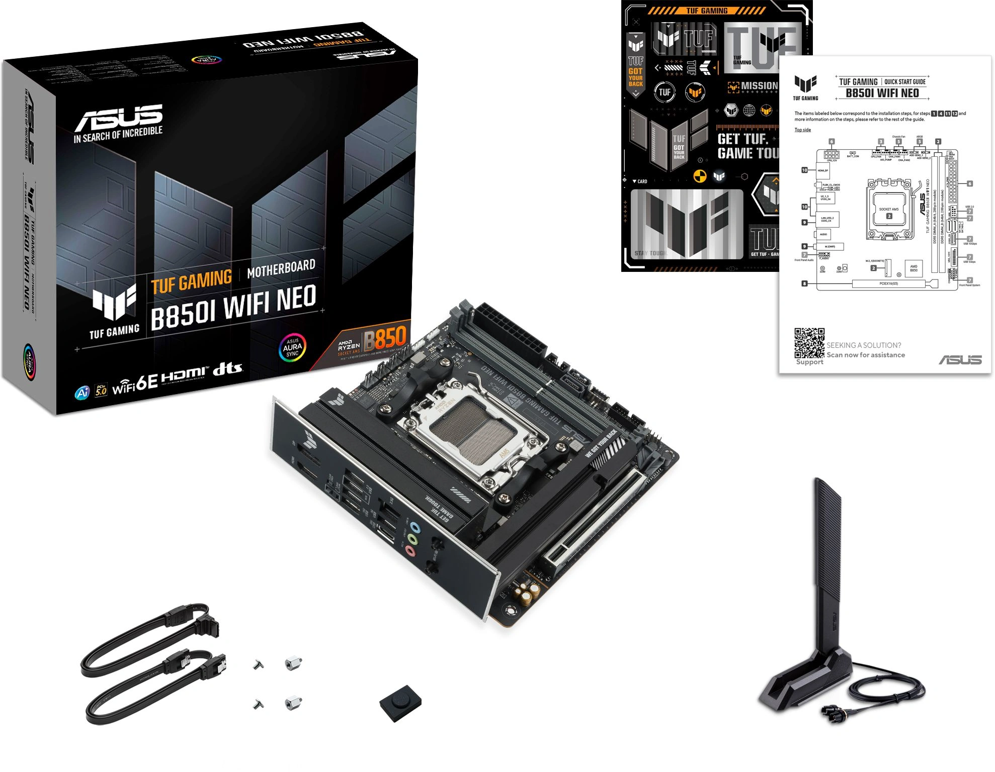 Материнская плата Asus TUF GAMING B850I WIFI NEO Socket AM5 AMD B850 2xDDR5 mini-ITX AC`97 8ch(7.1) 2.5Gg RAID+HDMI+DP — миниатюра 5