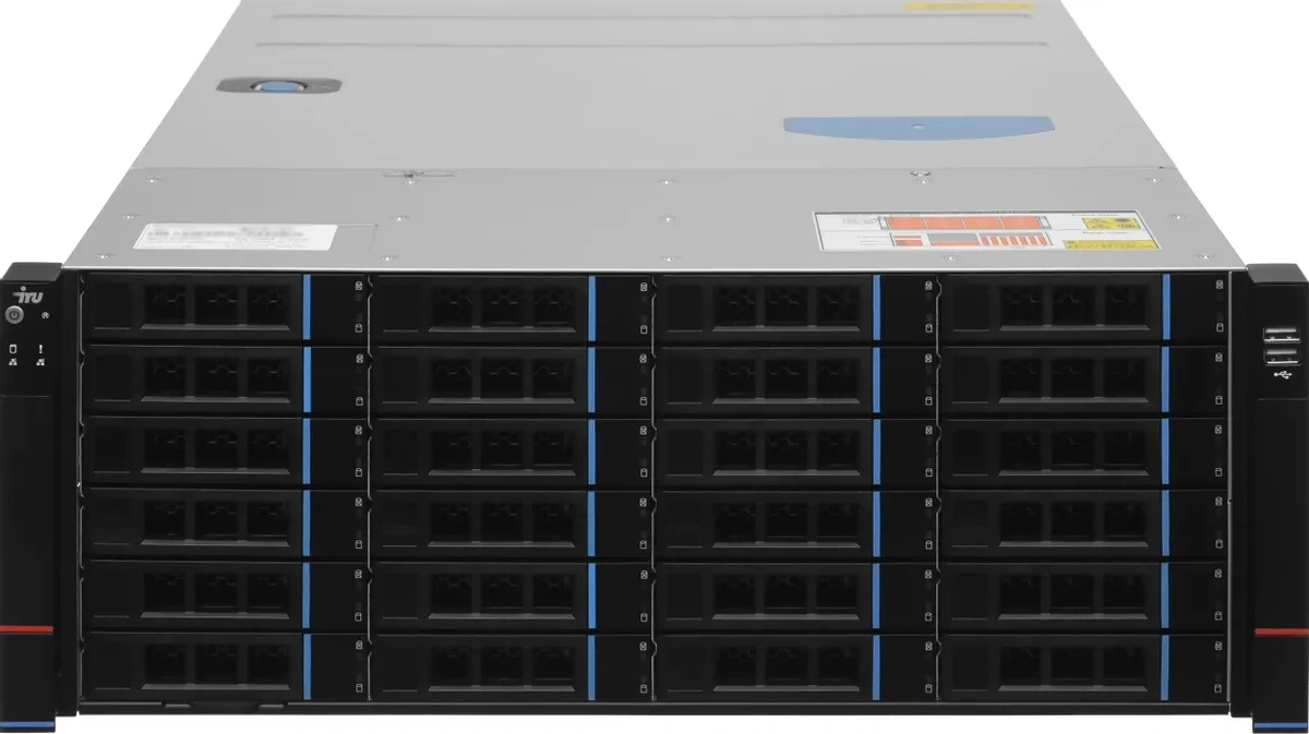 Сервер IRU Rock s4124ig3 1x4310 2x32Gb 9361-8I AST2600 2xGigEth 2x1600W w/o OS (2194051) — фото 1