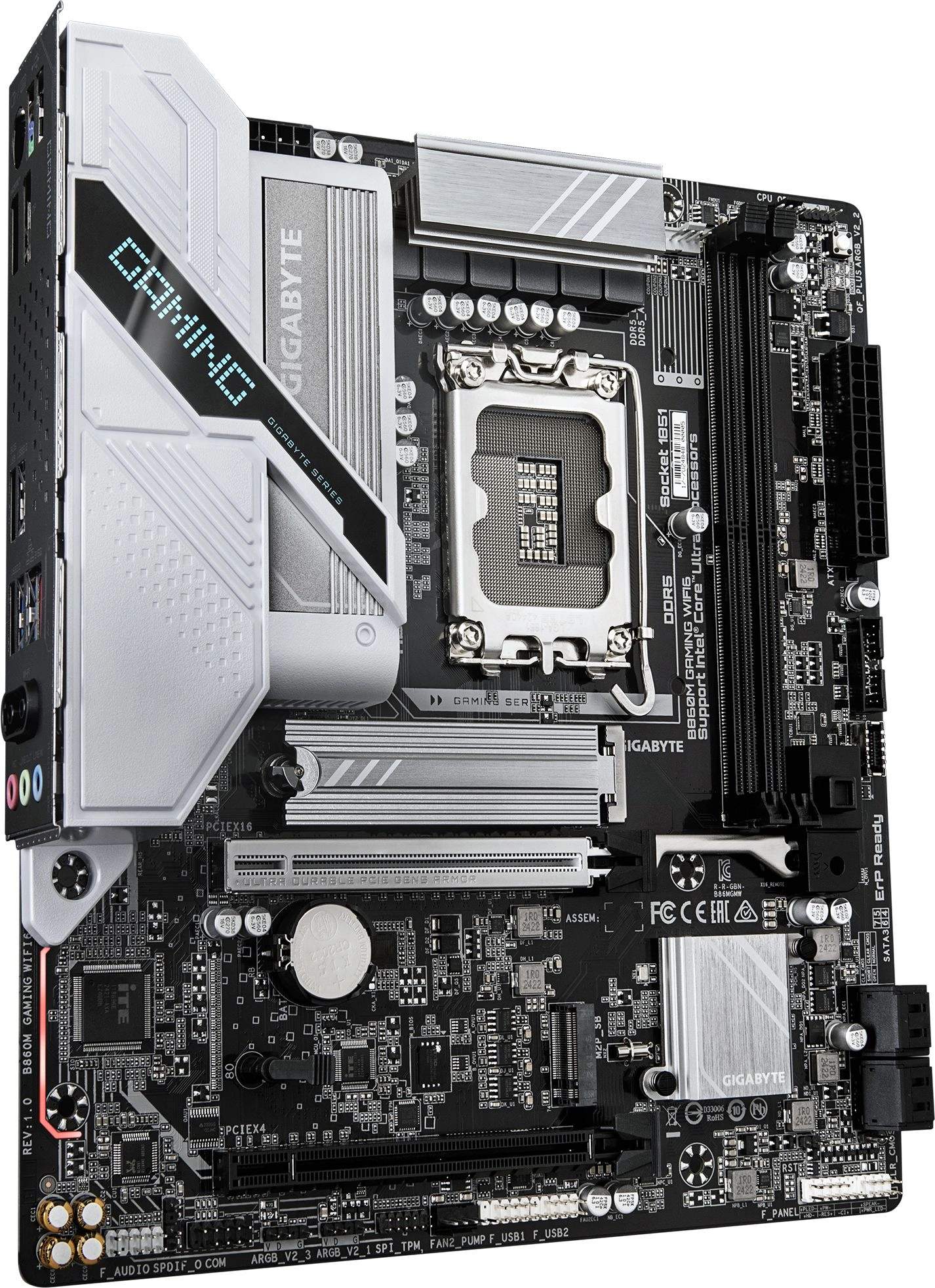 Материнская плата Gigabyte B860M GAMING WIFI6 Soc-1851 Intel B860 2xDDR5 mATX AC`97 8ch(7.1) 2.5Gg RAID+HDMI+DP — миниатюра 4