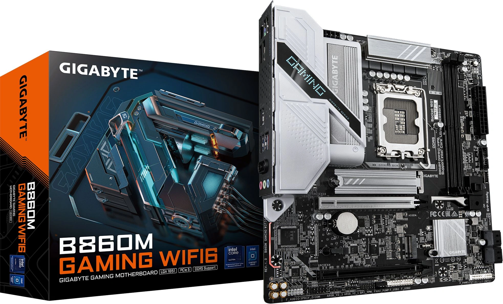 Материнская плата Gigabyte B860M GAMING WIFI6 Soc-1851 Intel B860 2xDDR5 mATX AC`97 8ch(7.1) 2.5Gg RAID+HDMI+DP — миниатюра 2