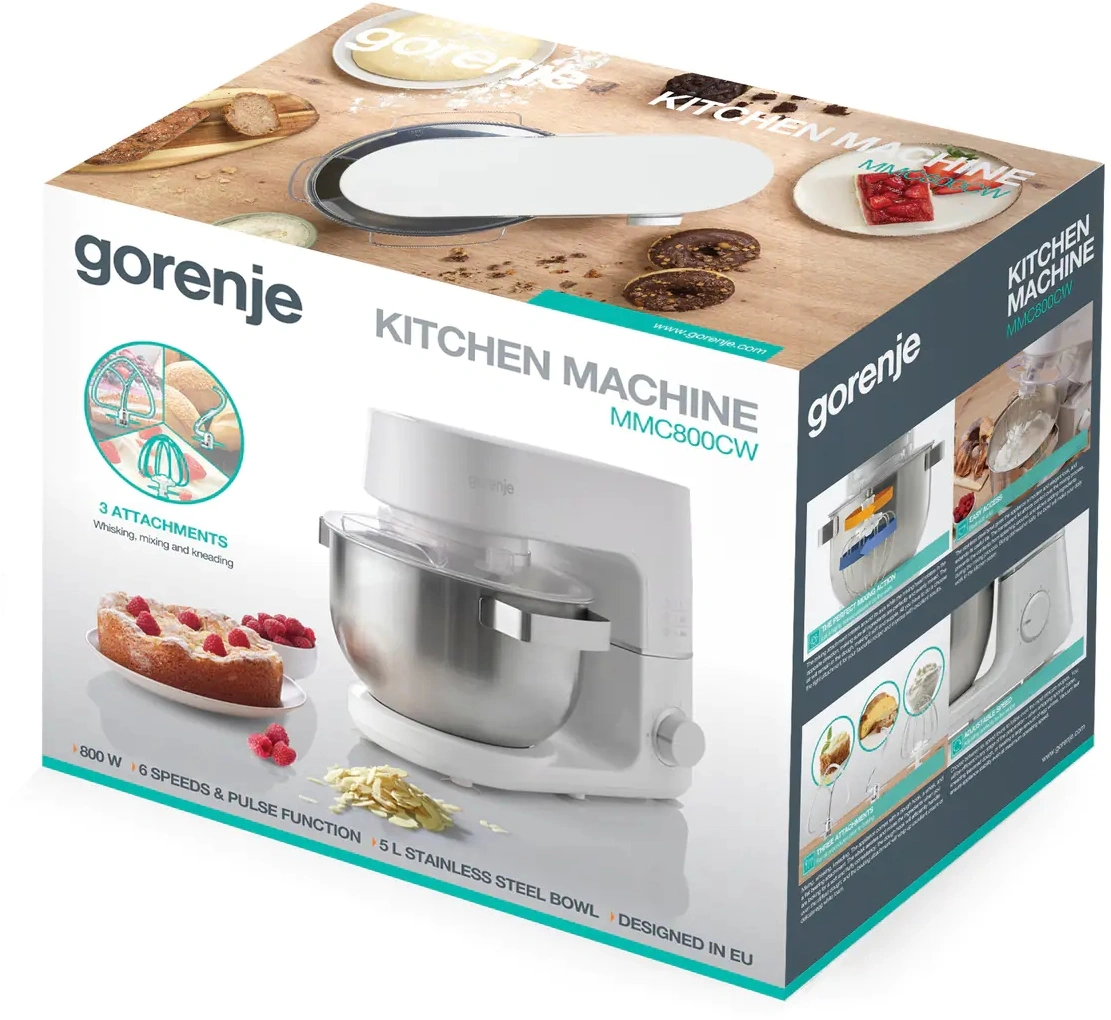 Кухонная машина Gorenje MMC800CW планетар.вращ. 800Вт белый — миниатюра 11