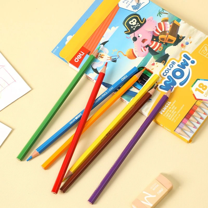 Карандаши цв. Deli EC143-18 Colorwow дерево 18цв. — миниатюра 5