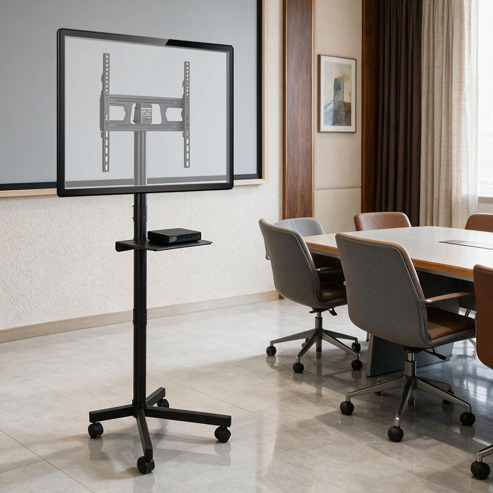 Стойка для телевизора Kromax OMEGA-18 черный 26"-65" макс.40кг напольный мобильный — миниатюра 8