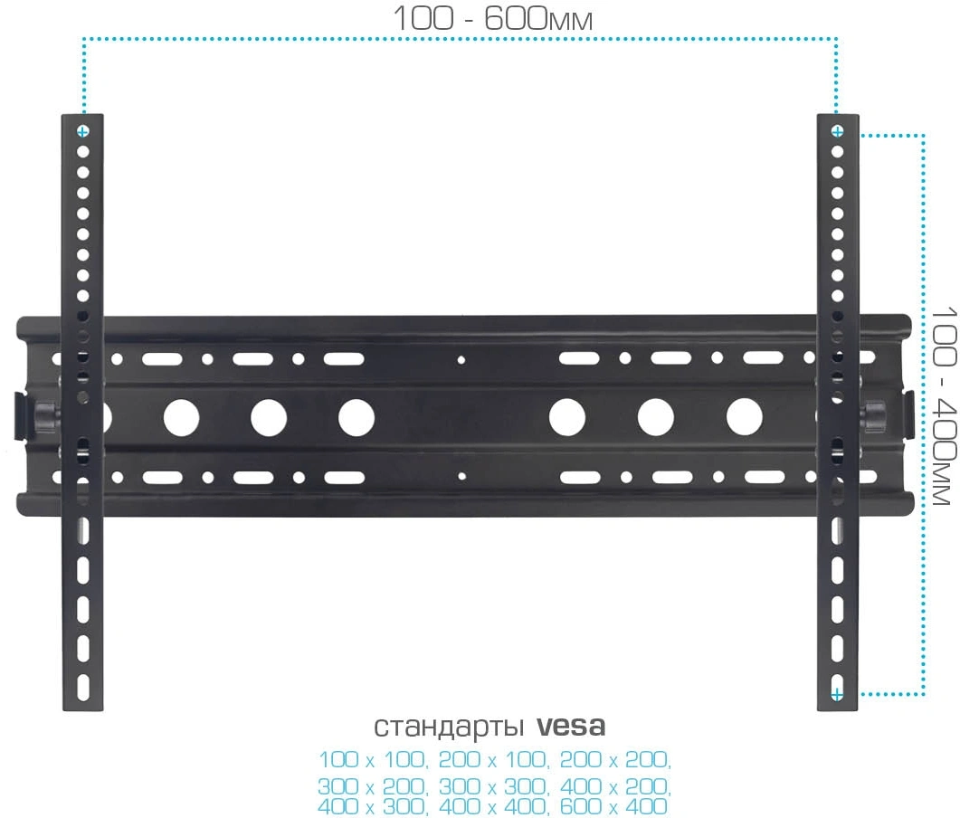 Стойка для телевизора Kromax OMEGA-19 черный 30"-70" макс.55кг напольный мобильный — миниатюра 3