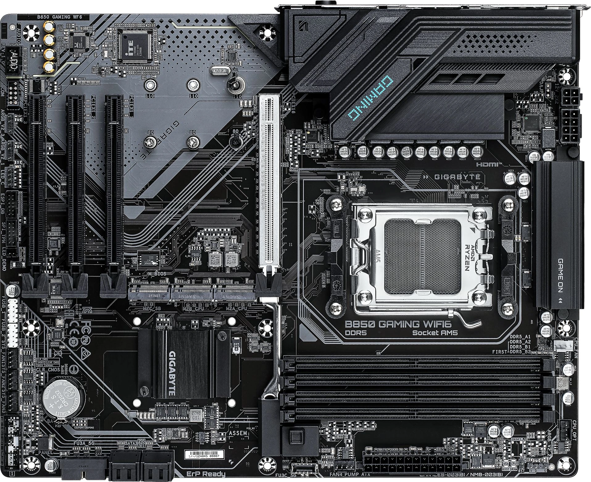 Материнская плата Gigabyte B850 GAMING WIFI6 Socket AM5 AMD B850 ATX AC`97 8ch(7.1) GbLAN RAID+HDMI+DP — фото 1