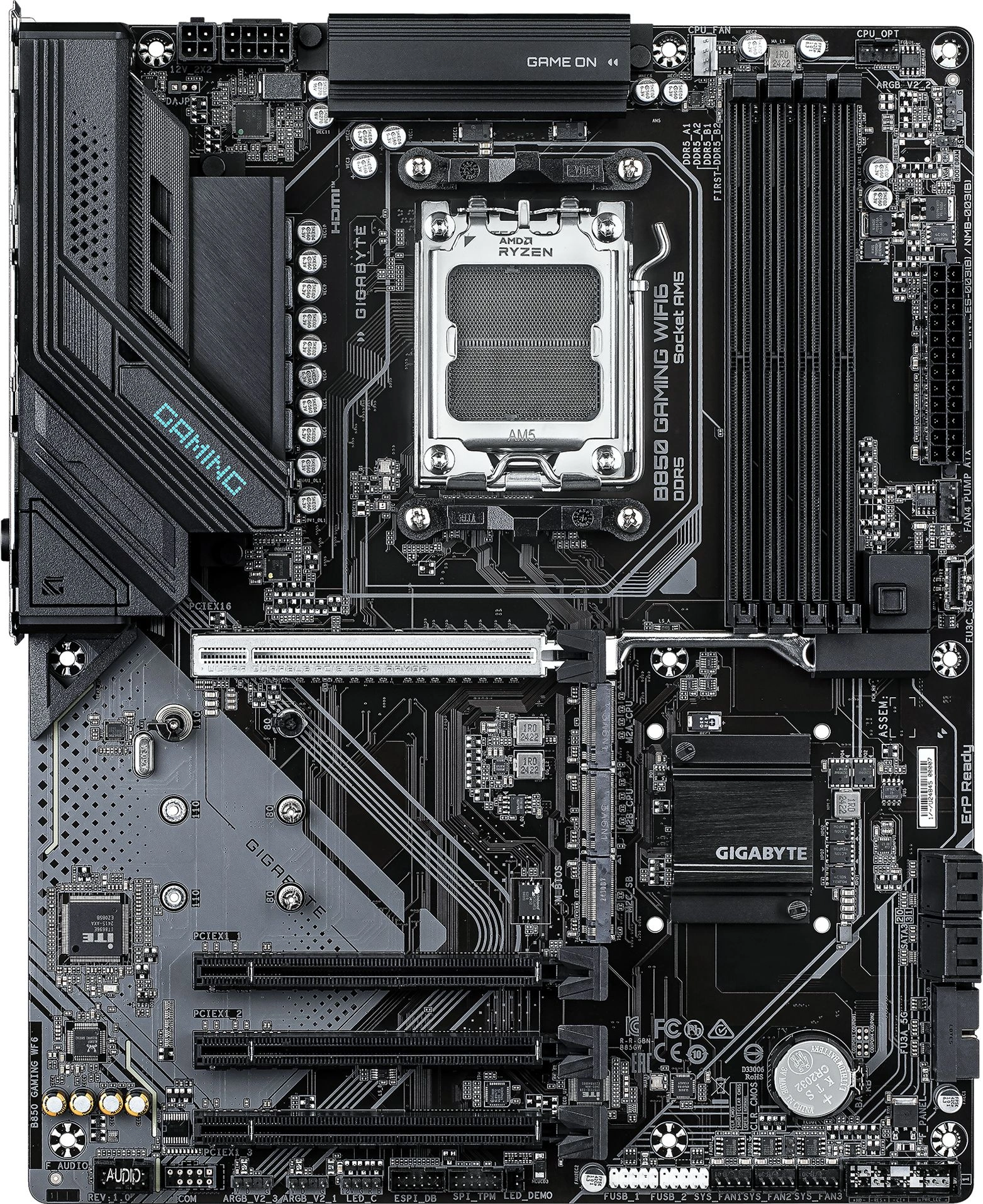 Материнская плата Gigabyte B850 GAMING WIFI6 Socket AM5 AMD B850 ATX AC`97 8ch(7.1) GbLAN RAID+HDMI+DP — миниатюра 3