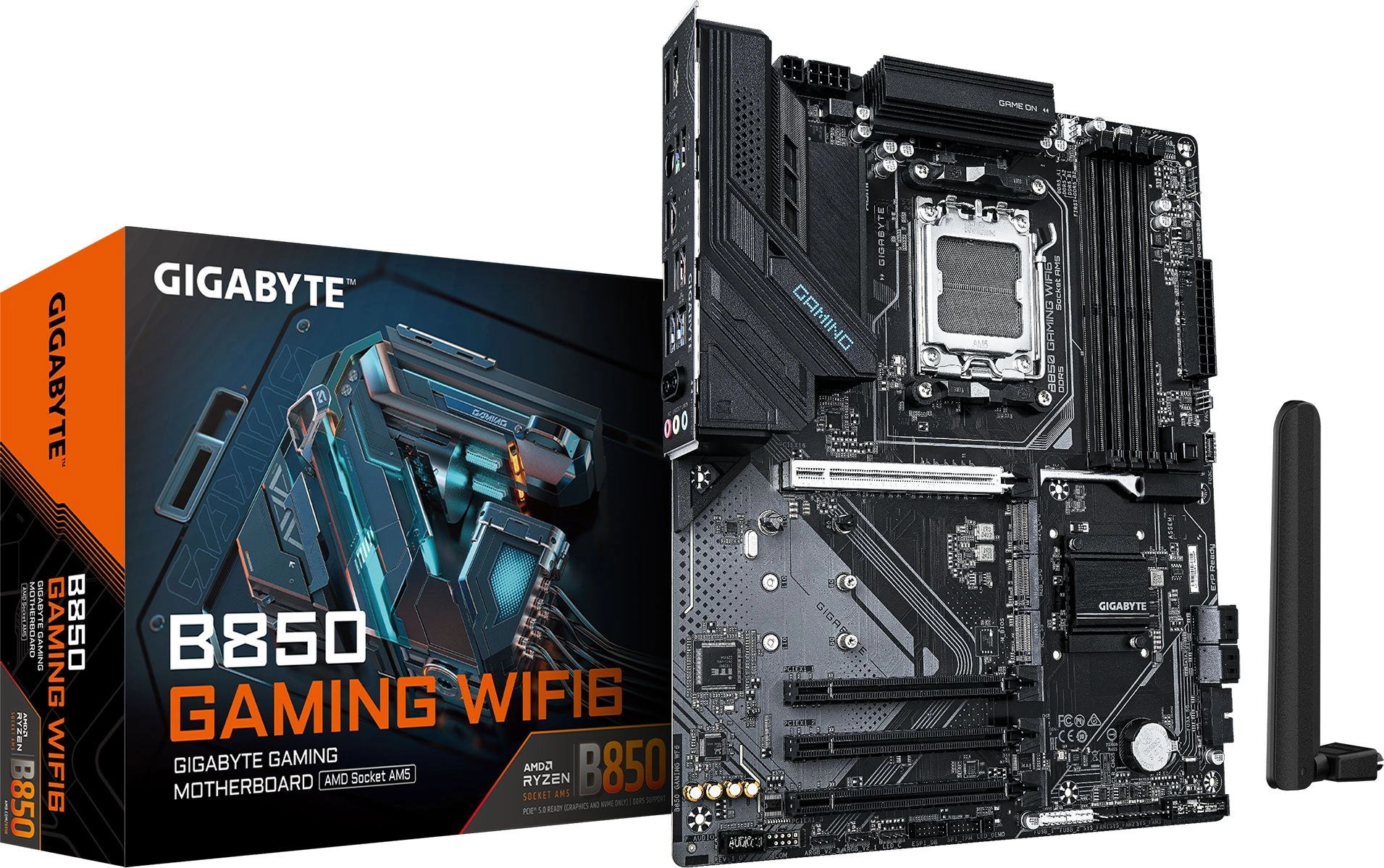 Материнская плата Gigabyte B850 GAMING WIFI6 Socket AM5 AMD B850 ATX AC`97 8ch(7.1) GbLAN RAID+HDMI+DP — миниатюра 2
