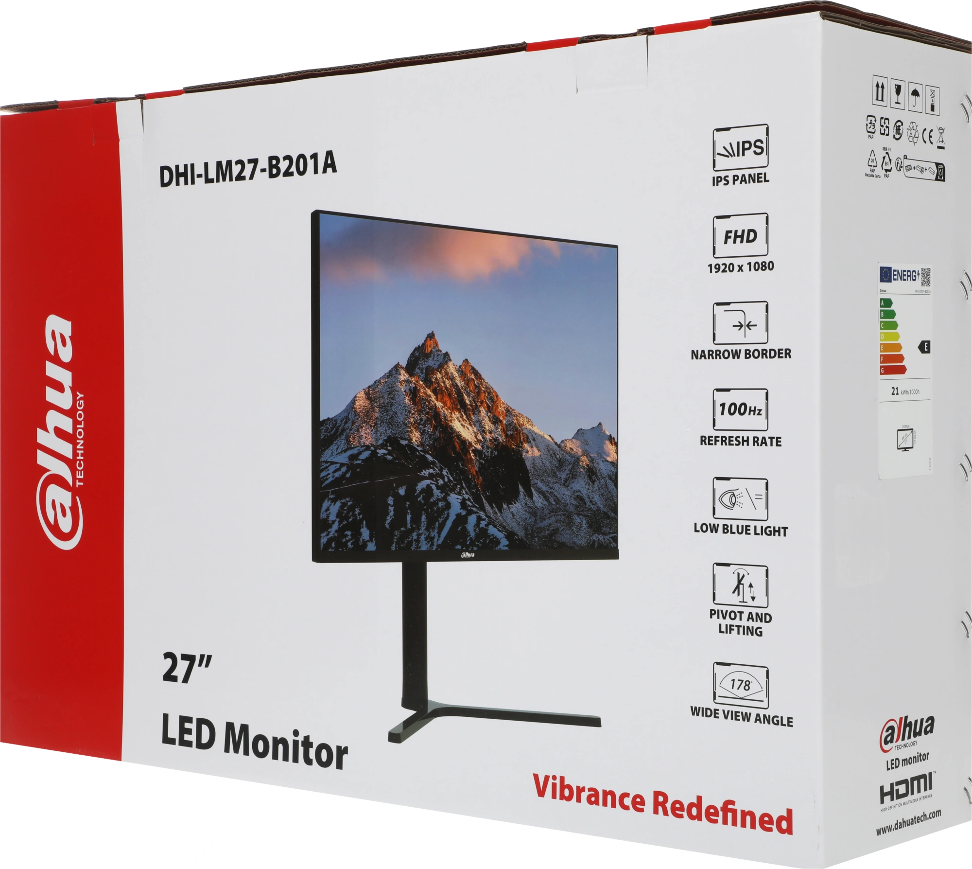 Монитор Dahua 27" DHI-LM27-B201AYS черный IPS LED 5ms 16:9 HDMI M/M матовая HAS Piv 1000:1 250cd 178гр/178гр 1920x1080 100Hz VGA FHD 3.84кг — миниатюра 15