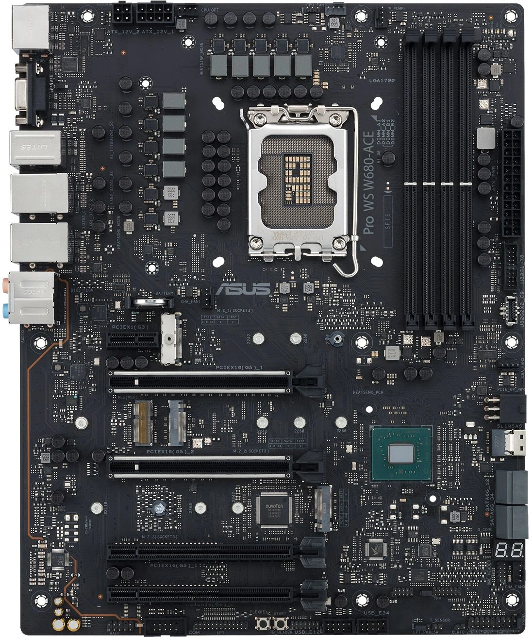 Материнская плата Asus PRO WS W680-ACE Soc-1700 Intel W680 4xDDR5 ATX AC`97 8ch(7.1) 2x2.5Gg RAID+VGA+HDMI+DP — миниатюра 10