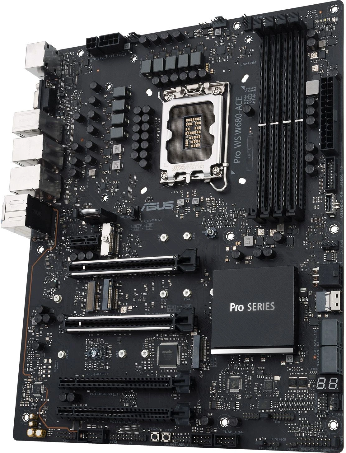 Материнская плата Asus PRO WS W680-ACE Soc-1700 Intel W680 4xDDR5 ATX AC`97 8ch(7.1) 2x2.5Gg RAID+VGA+HDMI+DP — миниатюра 9