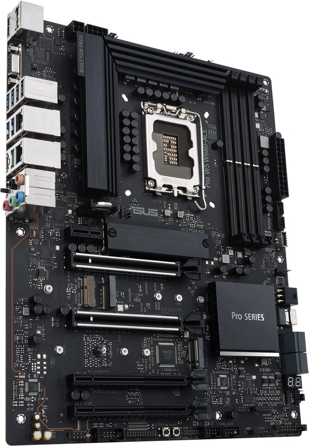 Материнская плата Asus PRO WS W680-ACE Soc-1700 Intel W680 4xDDR5 ATX AC`97 8ch(7.1) 2x2.5Gg RAID+VGA+HDMI+DP — миниатюра 3