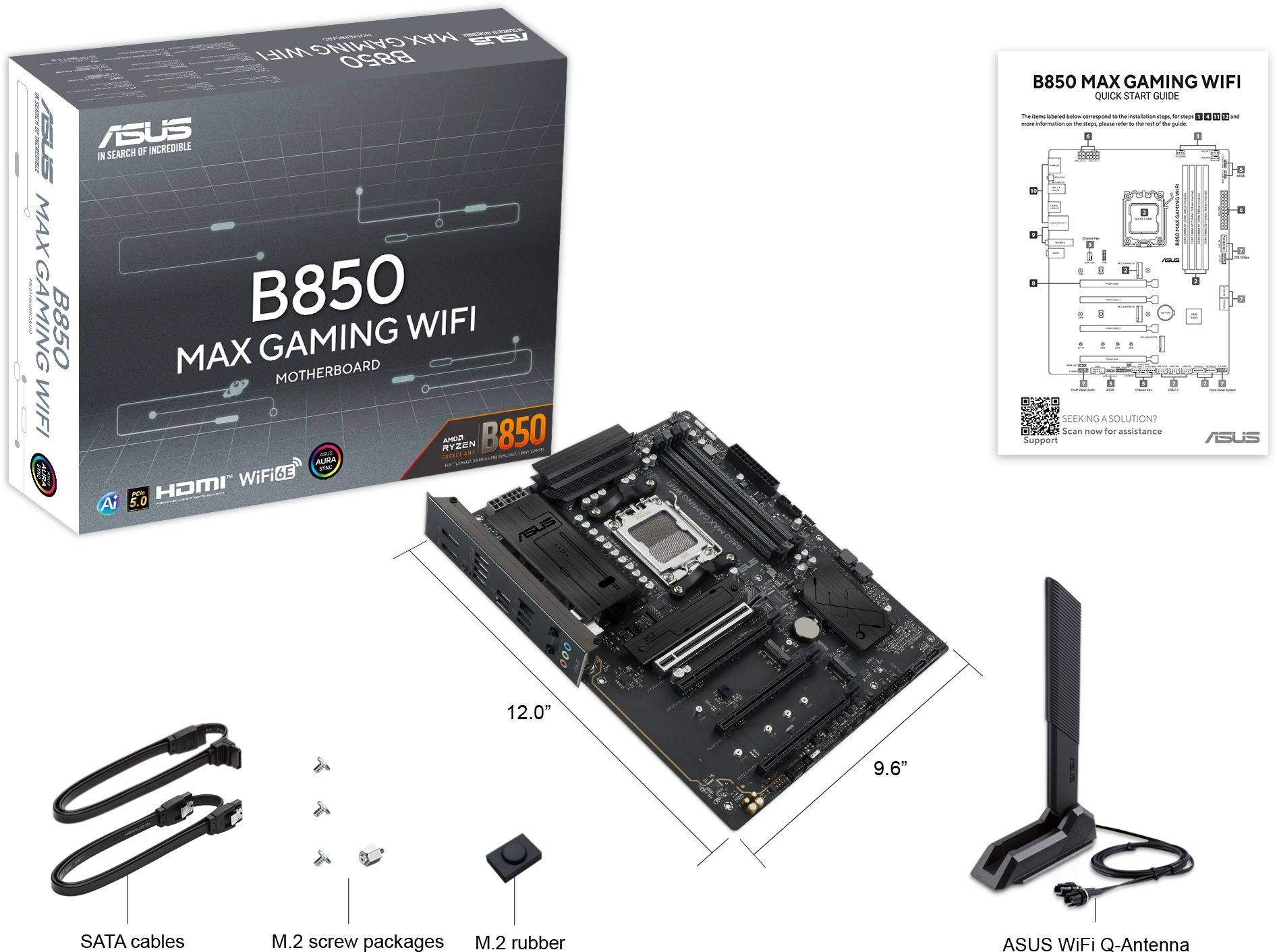 Материнская плата Asus B850 MAX GAMING WIFI Socket AM5 AMD B850 ATX AC`97 8ch(7.1) 2.5Gg RAID+HDMI+DP — миниатюра 6