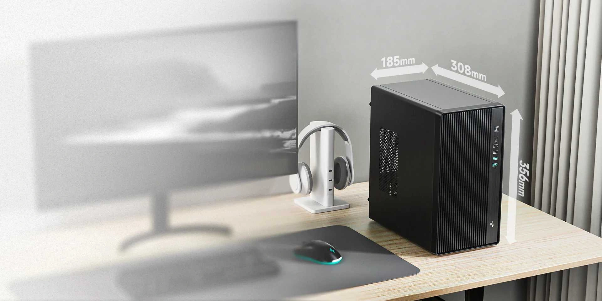 Корпус Deepcool CC310 черный без БП mATX 1x120mm 2xUSB2.0 2xUSB3.0 audio bott PSU — миниатюра 2