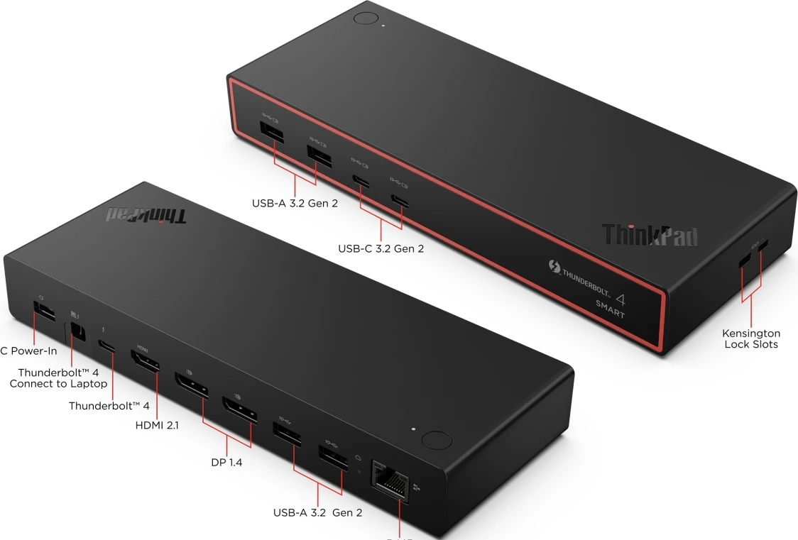 Стыковочная станция Lenovo 40BE0135EU Thunderbolt 4 черный 1xHDMI 2xDP 2xUSB Type-C 4xUSB 3.1 — миниатюра 10