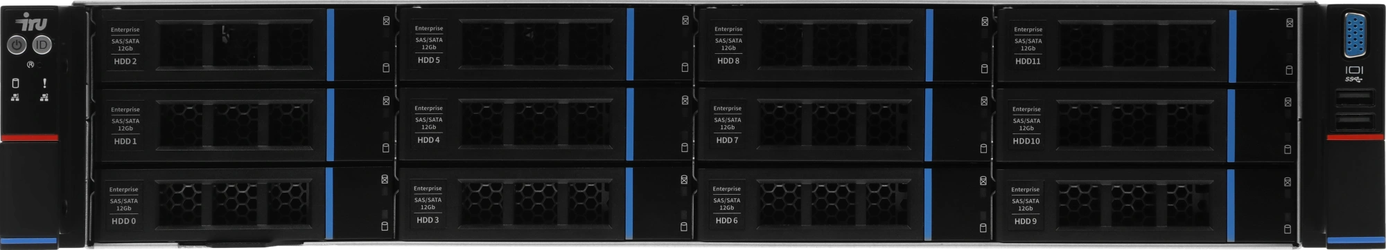 Сервер IRU Rock g2212ag3 2x7713 4x32Gb 2x480Gb SSD 9361-8I AST2500 10G 4P 2x1300W w/o OS (2196352) — миниатюра 9