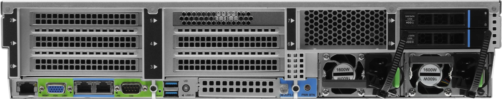 Сервер IRU Rock g2212ag3 2x7713 4x32Gb 2x480Gb SSD 9361-8I AST2500 10G 4P 2x1300W w/o OS (2196352) — миниатюра 10