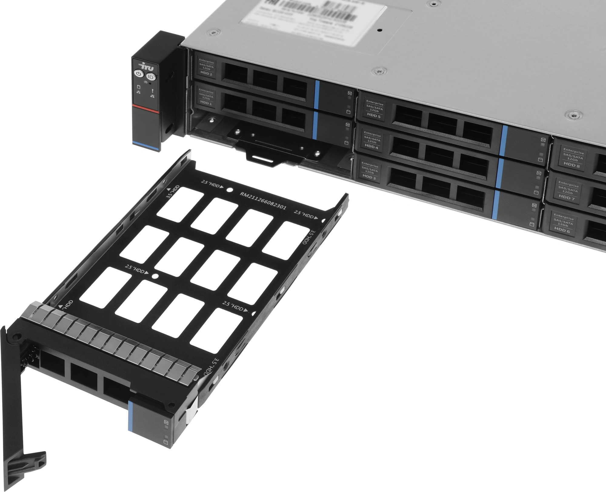 Сервер IRU Rock g2212ag3 2x7713 4x32Gb 2x480Gb SSD 9361-8I AST2500 10G 4P 2x1300W w/o OS (2196352) — миниатюра 12