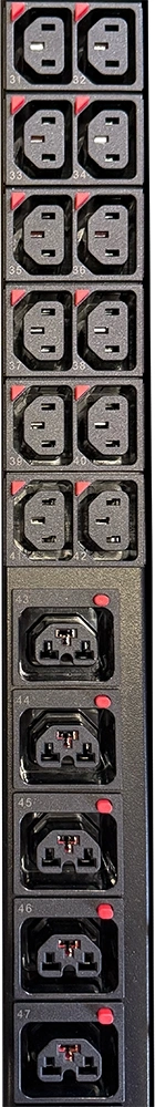 Блок распределения питания Lanmaster LAN-PDUVG132C-36L12Z-03BK верт.размещ. 36xC13 12xC39 с мониторингом 32A IEC 309 3м — миниатюра 3