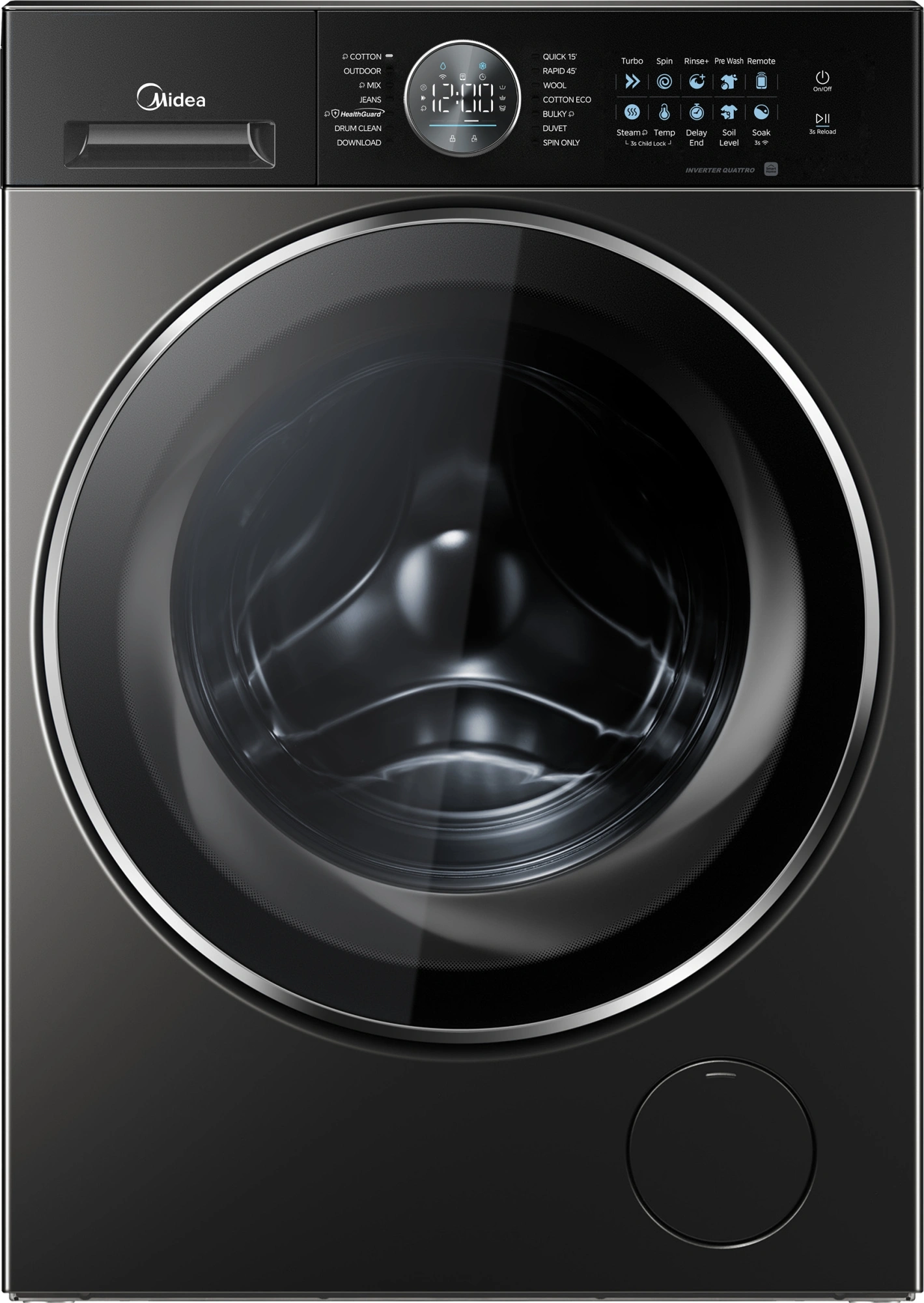 Стиральная машина Midea MF205W105WB/T-RU класс: A загр.фронтальная макс.:10.5кг титановый инвертор — фото 1