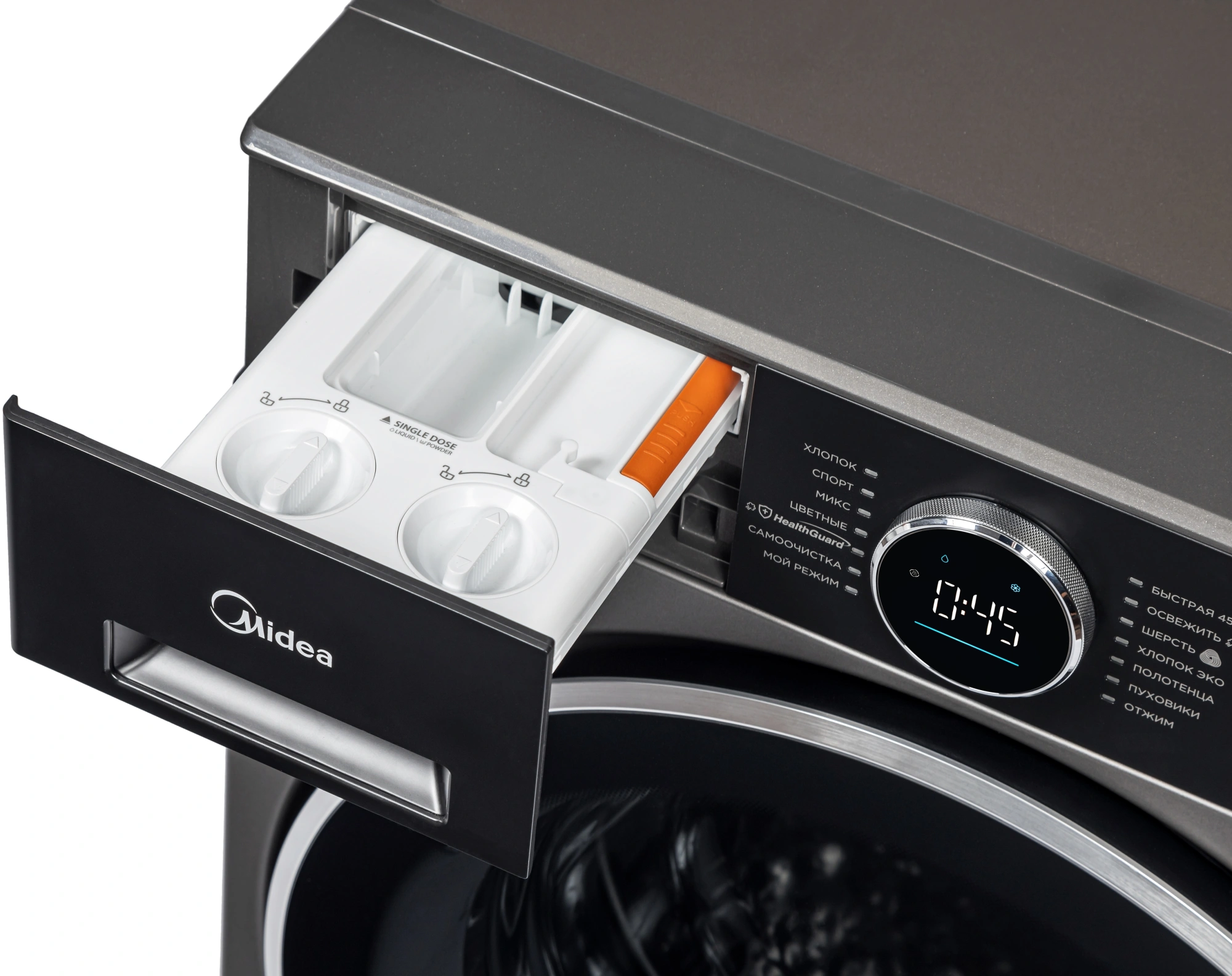 Стиральная машина Midea MF205W105WB/T-RU класс: A загр.фронтальная макс.:10.5кг титановый инвертор — миниатюра 4