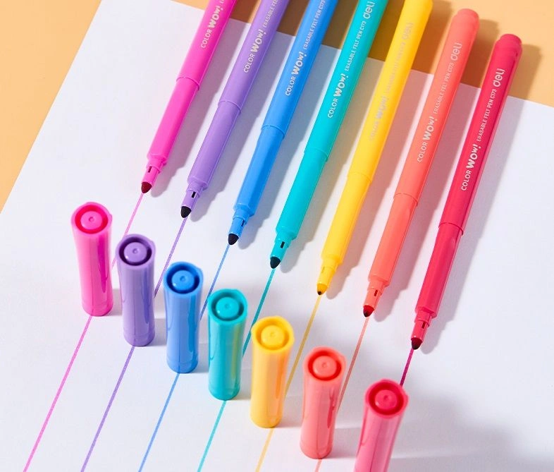 Фломастеры Deli EC173 Colorwow круг. Вентилируемый стираемые 8цв. — миниатюра 3
