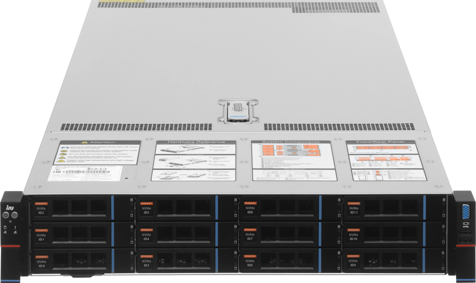 Сервер IRU RockIT RM-GX260 2x6544Y 4x32Gb 2x480Gb SSD C741 AST2600 2x1600W w/o OS (2197302) — миниатюра 11