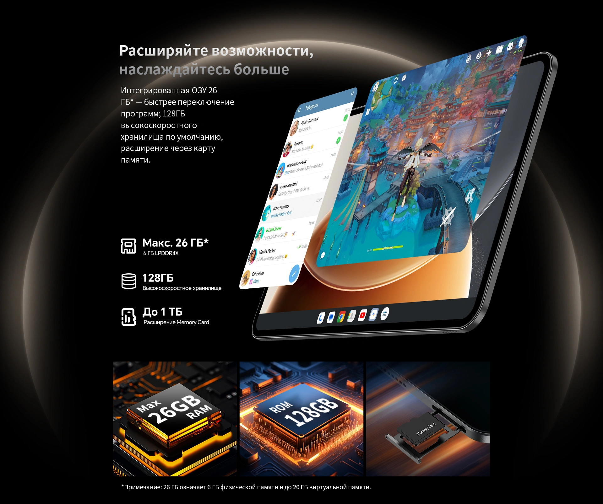 Планшет Teclast T65 Premium set T7280 (2.2) 8C RAM6Gb ROM128Gb 13.4" IPS 1920x1200 4G Android 16 черный 13Mpix 5Mpix BT WiFi microSD 1Tb 8000mAh 10.5hr — миниатюра 8