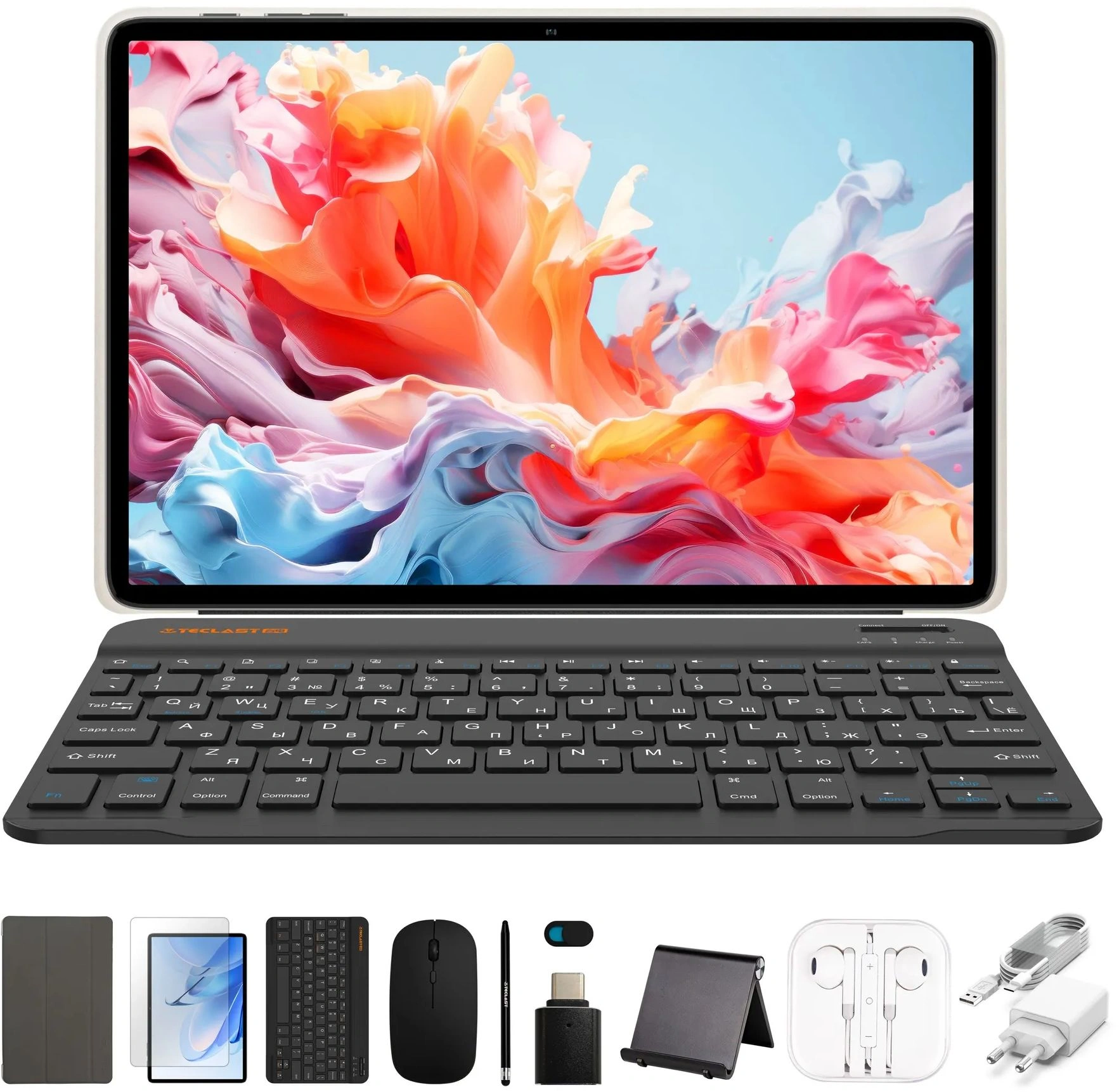 Планшет Teclast P30T Case T7250 (1.6) 8C RAM6Gb ROM128Gb 10.1" IPS 1280x800 Android 16 серый 5Mpix 2Mpix BT WiFi microSD 256Gb 6000mAh 12hr — миниатюра 10