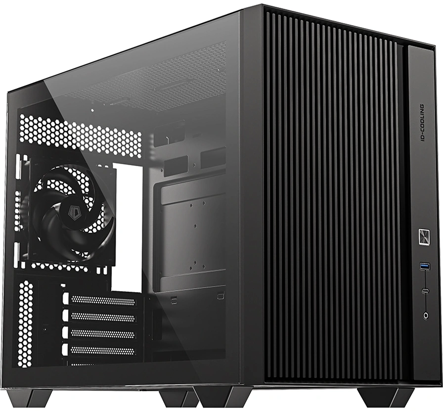 Корпус ID-Cooling FLOW 500 AIR Black, mATX, TG, 2 fans, Gen2 Type C