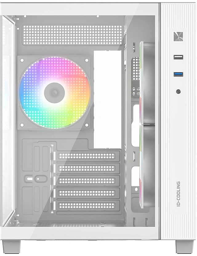 Корпус ID-Cooling View 500 белый без БП mATX 9x120mm 1xUSB2.0 1xUSB3.0 audio bott PSU — миниатюра 2